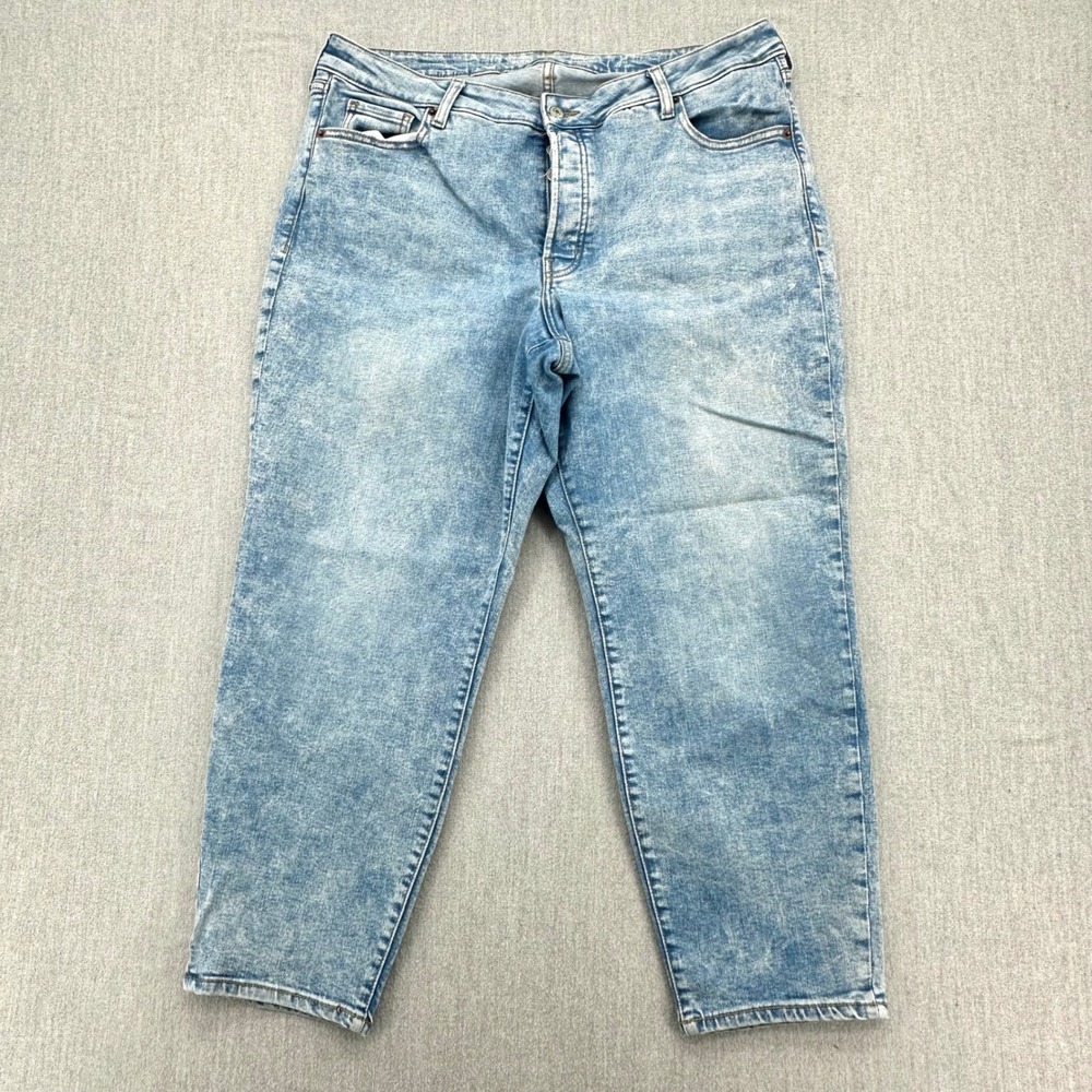 Old Navy Jeans Women's 20 Blue O.G. Straight High Rise Extra Stretch Acid Wash